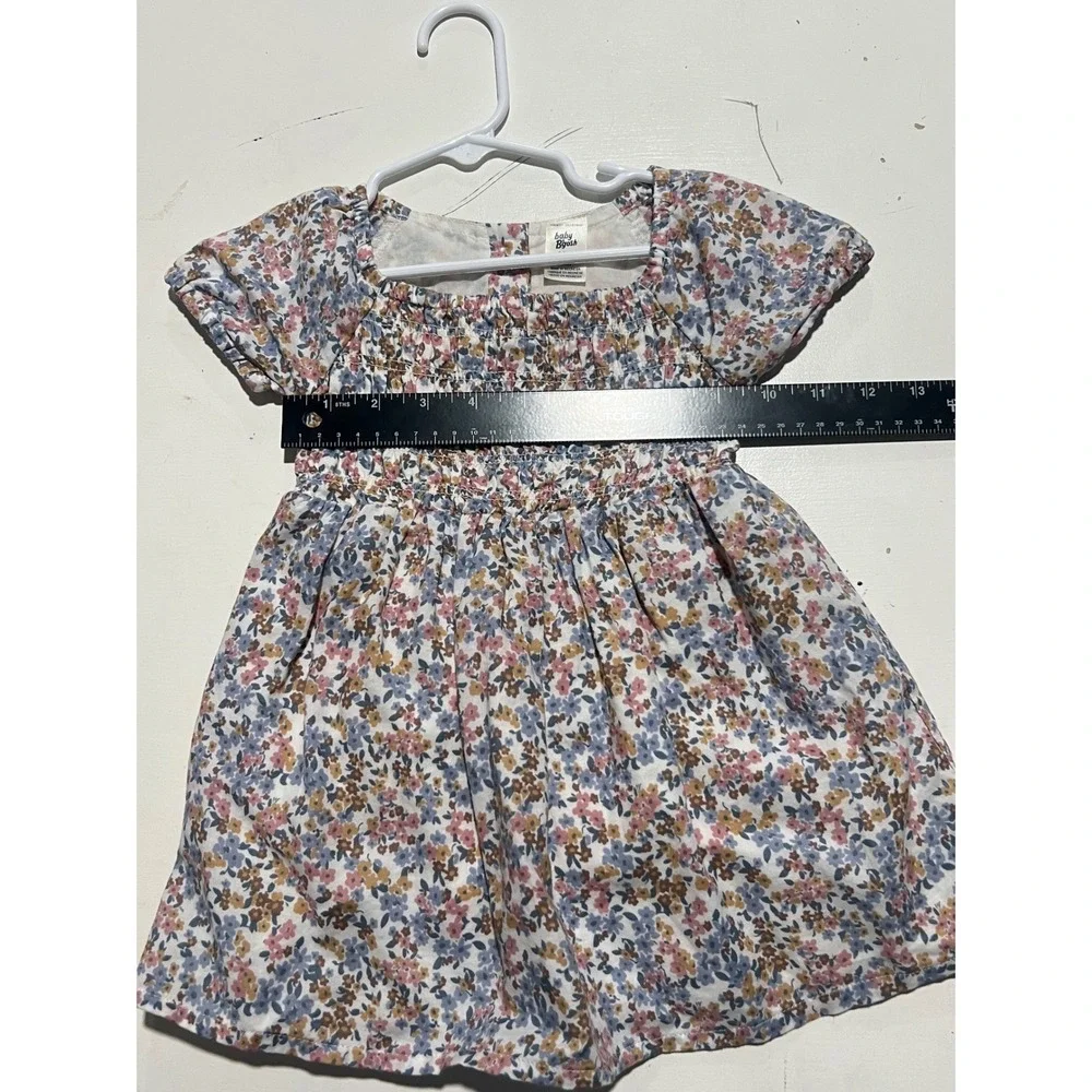 Baby Floral Smocked Summer Cute Dress with Bloomers 18M Blue Pink Cotton Airy